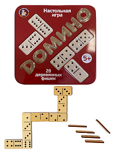 Настольная деревянная игра Домино 28 фишек