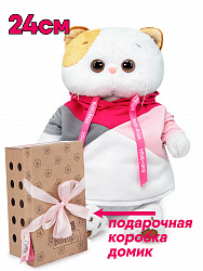 Кошечка Ли-Ли 24см в разноцветной толстовке, короб-дом