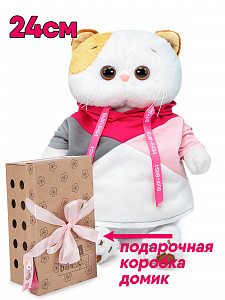 Кошечка Ли-Ли 24см в разноцветной толстовке, короб-дом
