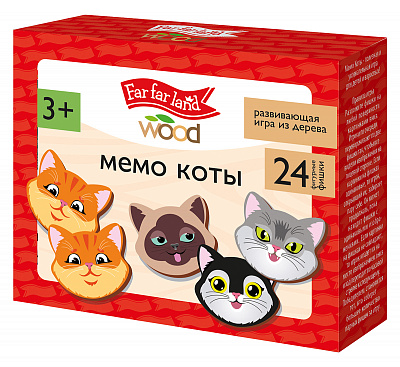 Настольная игра МЕМО Коты Far far land wood 24 фишки