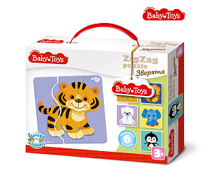 Тройные зигзаг МАКСИ пазлы "Зверята" серии Baby Toys