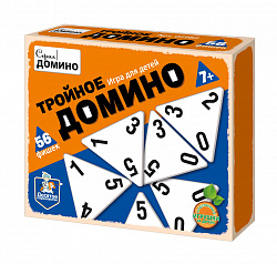 Настольная игра Тройное домино 56 деревянных фишек
