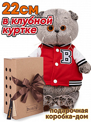 Кот Басик 22см в клубной куртке, короб-дом
