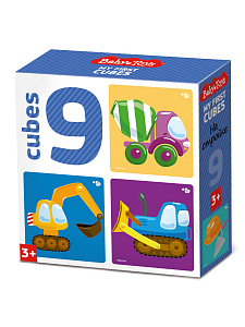 Кубики "На стройке" 9 шт, 4см