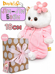 Кошечка Ли-Ли 18см baby в комбинезоне и с цветочком, короб