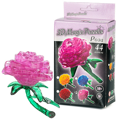 3D-Пазл "Роза" Розовая Crystal Puzzle