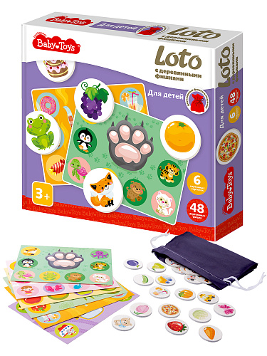 Лото Для детей Baby Toys с деревянными фишками